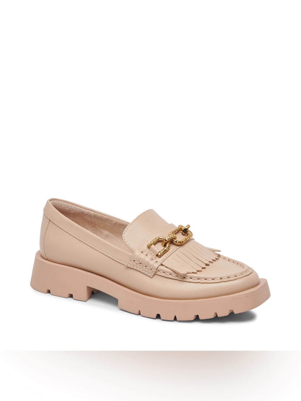 Dolce Vita Erna Leather Tassel Loafers with Gold Chain 8
